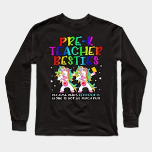 Pre-K Teacher Besties Teacher's Day Best Friend Long Sleeve T-Shirt